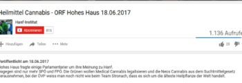 Heilmittel Cannabis – ORF Hohes Haus 18.06.2017